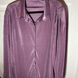 Rose Satin Button-Up Shirt Pink Lily